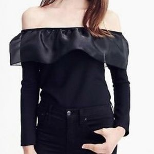 J. Crew Organza Off the Shoulder Ruffle Blouse